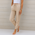 MAY | PANTALONES ELÁSTICOS DE LINO DE PRIMERA CALIDAD PARA MUJER
