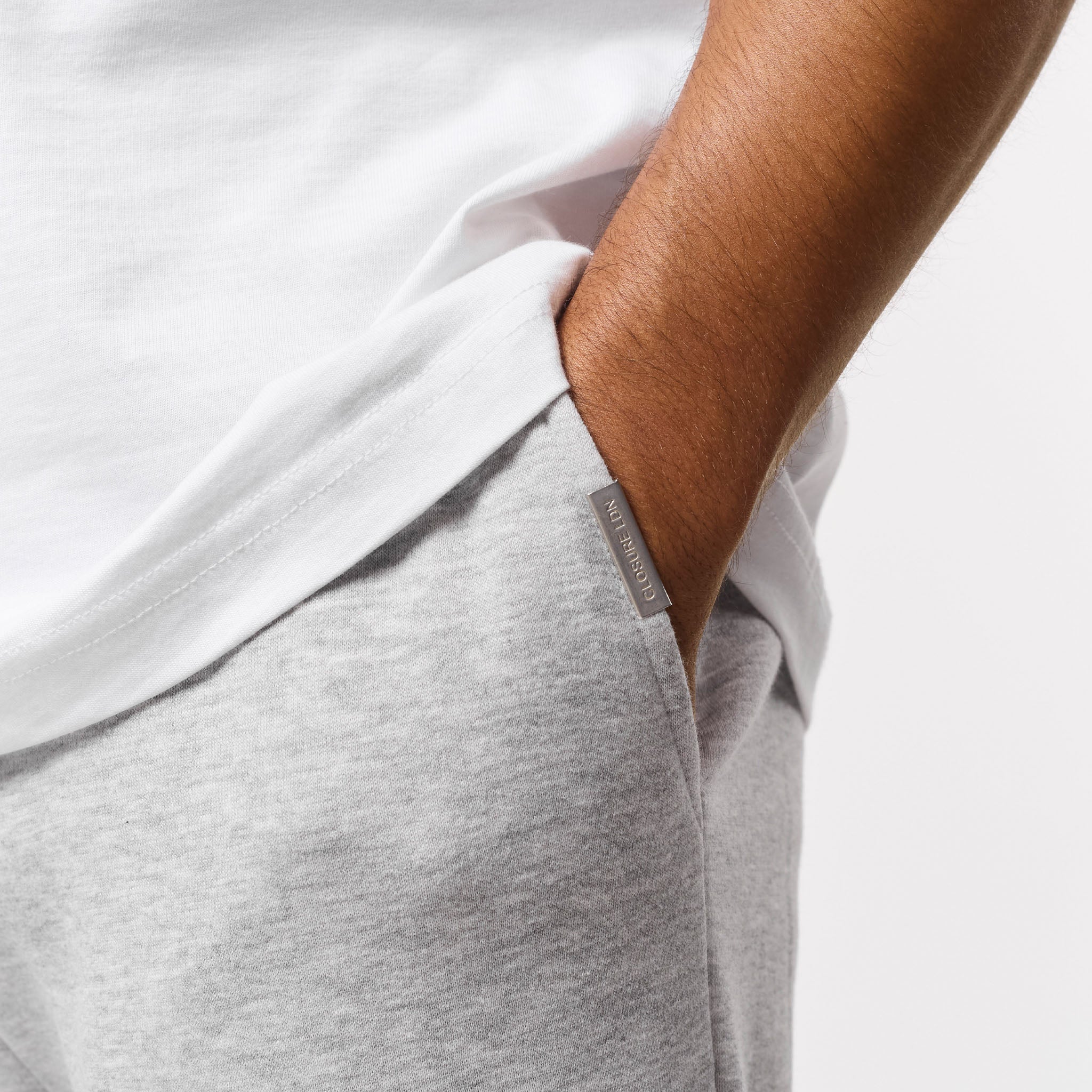 LEONARD | PANTALONES DE CHÁNDAL HOLGADOS CON ABERTURAS, GRIS JASPEADO