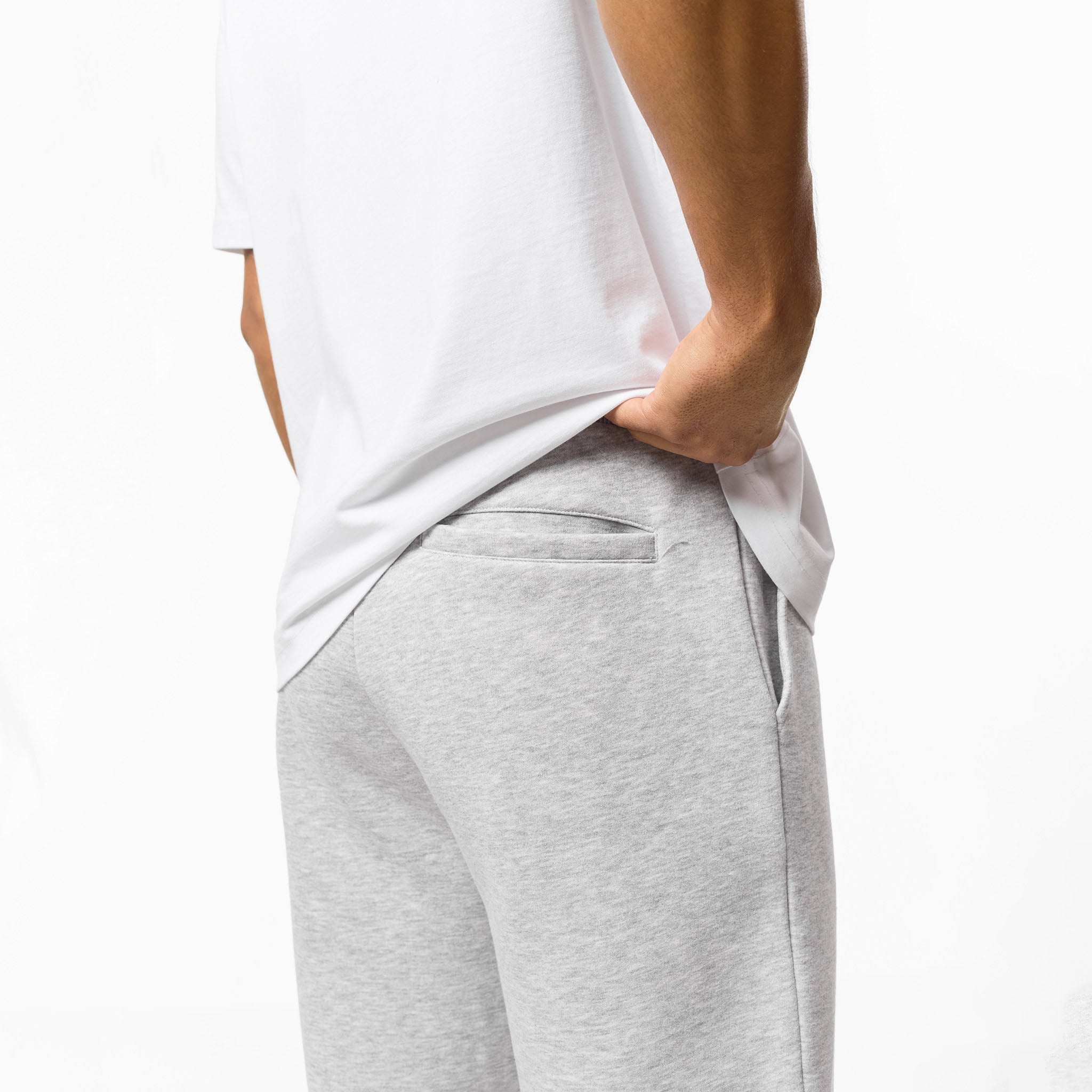 LEONARD | PANTALONES DE CHÁNDAL HOLGADOS CON ABERTURAS, GRIS JASPEADO