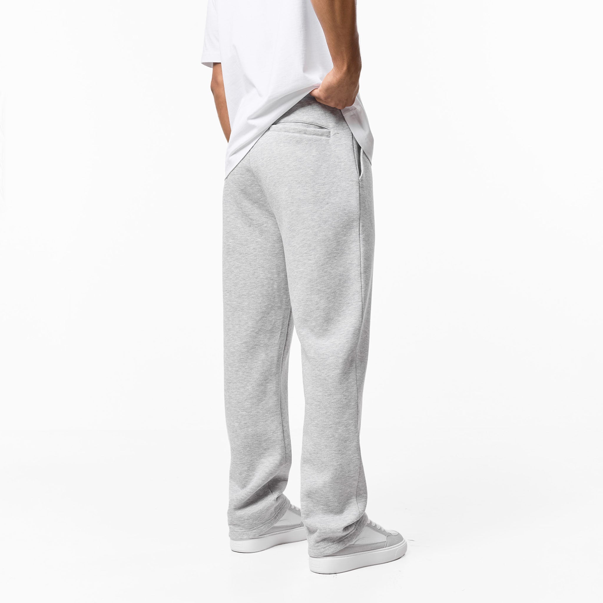 LEONARD | PANTALONES DE CHÁNDAL HOLGADOS CON ABERTURAS, GRIS JASPEADO