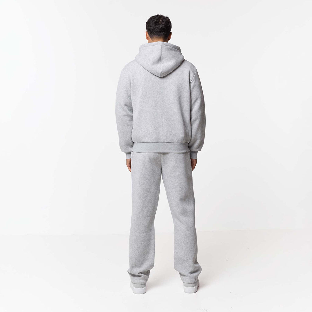 LEONARD | PANTALONES DE CHÁNDAL HOLGADOS CON ABERTURAS, GRIS JASPEADO