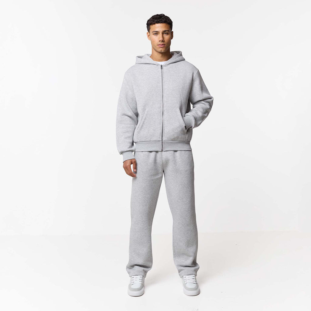 LEONARD | PANTALONES DE CHÁNDAL HOLGADOS CON ABERTURAS, GRIS JASPEADO