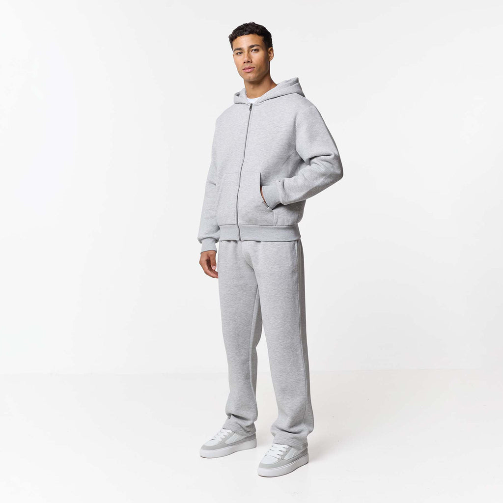 LEONARD | PANTALONES DE CHÁNDAL HOLGADOS CON ABERTURAS, GRIS JASPEADO