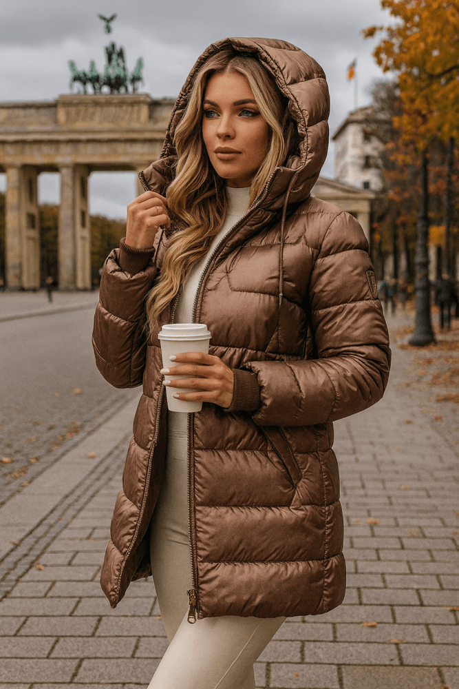 LINA | CHAQUETA ALCOCHADA LARGA Y CÁLIDA CON CAPUCHA AMPLIA