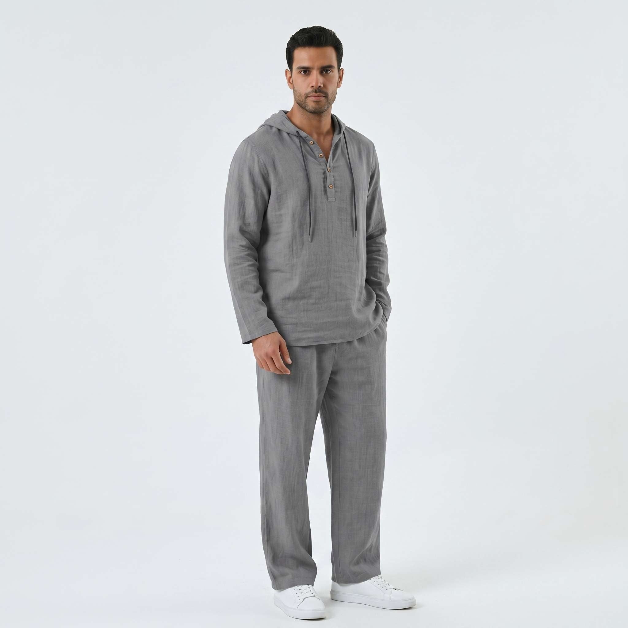 CONJUNTO CASUAL DE LINO PREMIUM | SUDADERA Y PANTALÓN