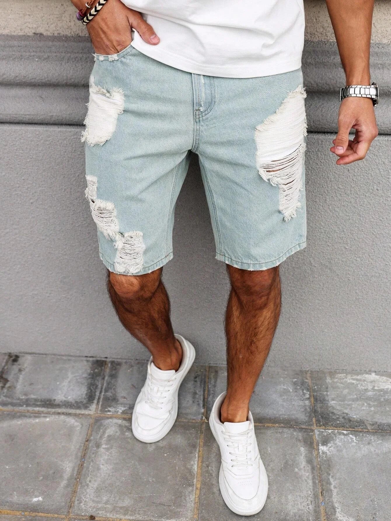 PANTALONES CORTOS VAQUEROS DESGASTADOS DE RYDER
