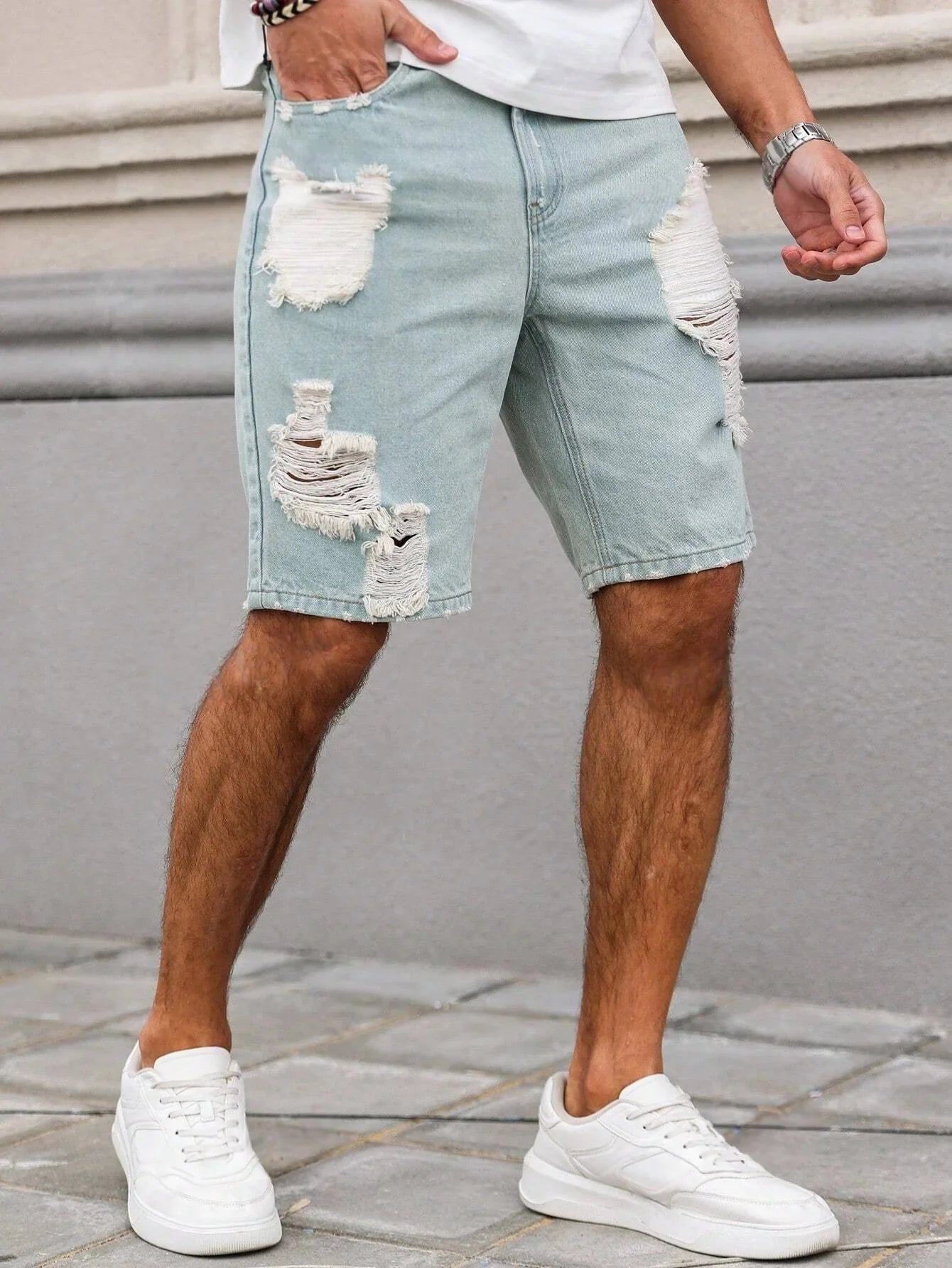 PANTALONES CORTOS VAQUEROS DESGASTADOS DE RYDER