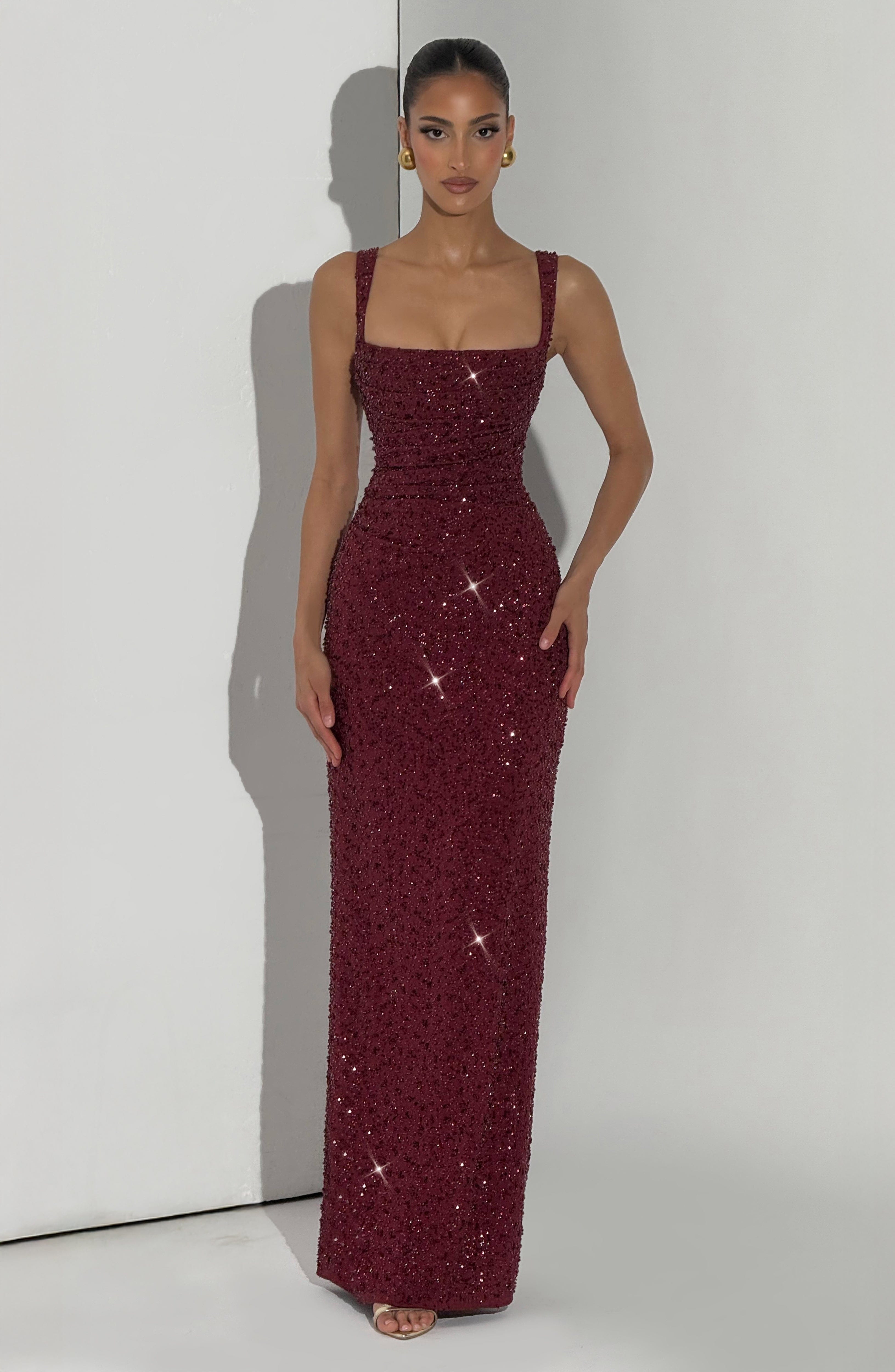 ROSALIND | VESTIDO LARGO CON ESCOTE CUADRADO