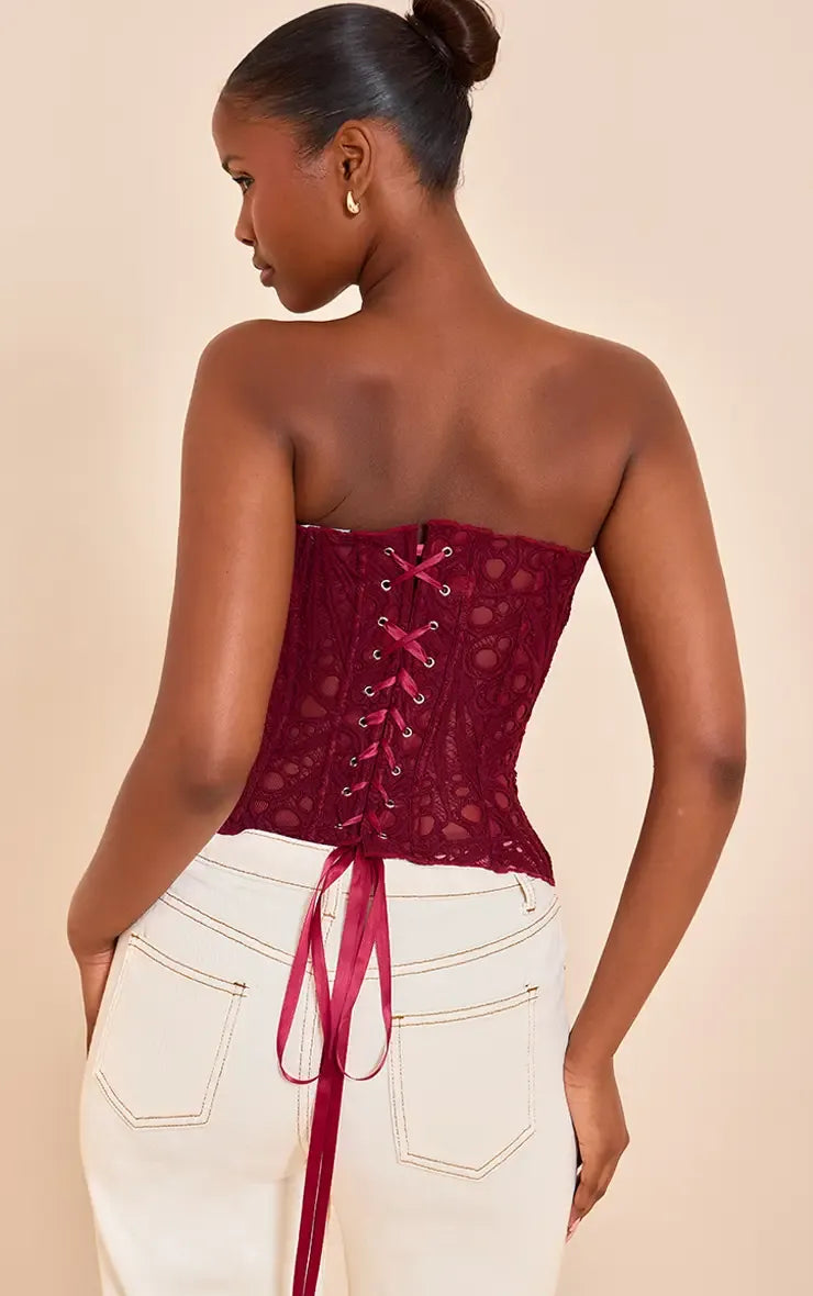LIV | ELEGANTE TOP TIPO CORSÉ CON ENCAJE FINO