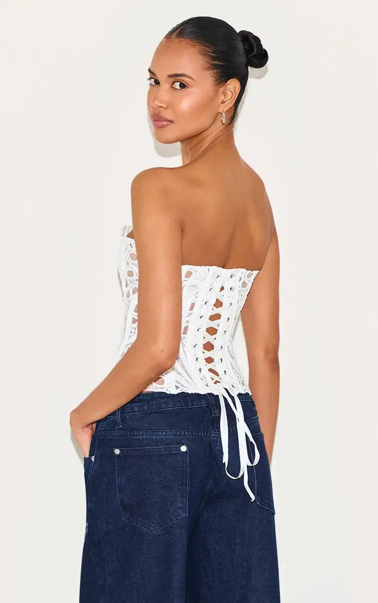 LIV | ELEGANTE TOP TIPO CORSÉ CON ENCAJE FINO