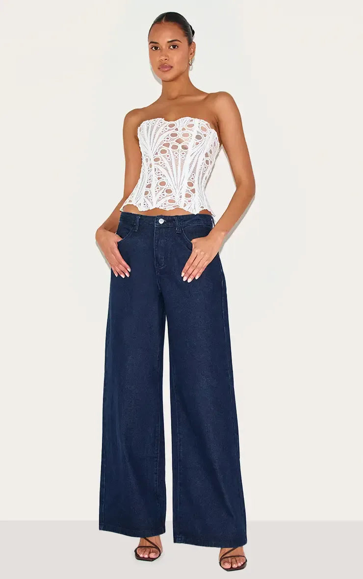 LIV | ELEGANTE TOP TIPO CORSÉ CON ENCAJE FINO